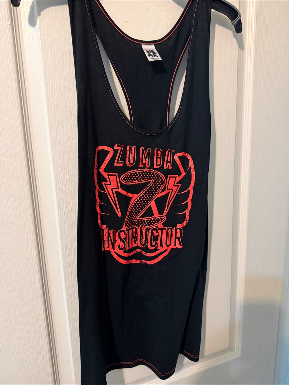 Zumba Fitness Black Tank Top with Red Instructor Logo